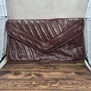 VINTAGE QUILTED LEATHER CLUTCH - Envelope Style